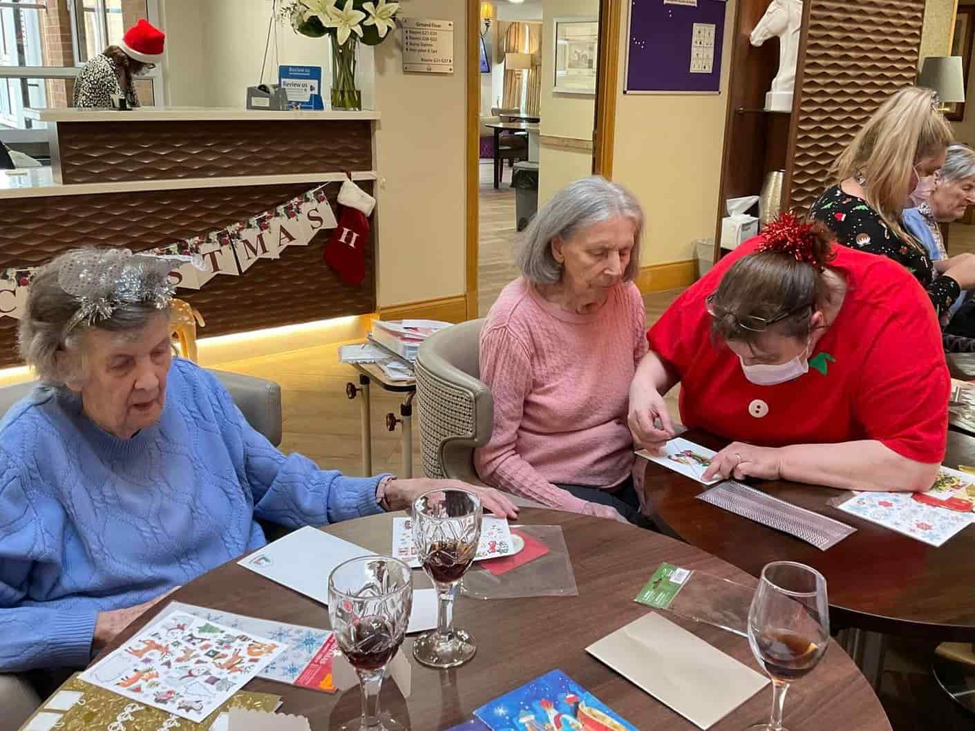 Residents and Staff Making Chinese New Year Decorations